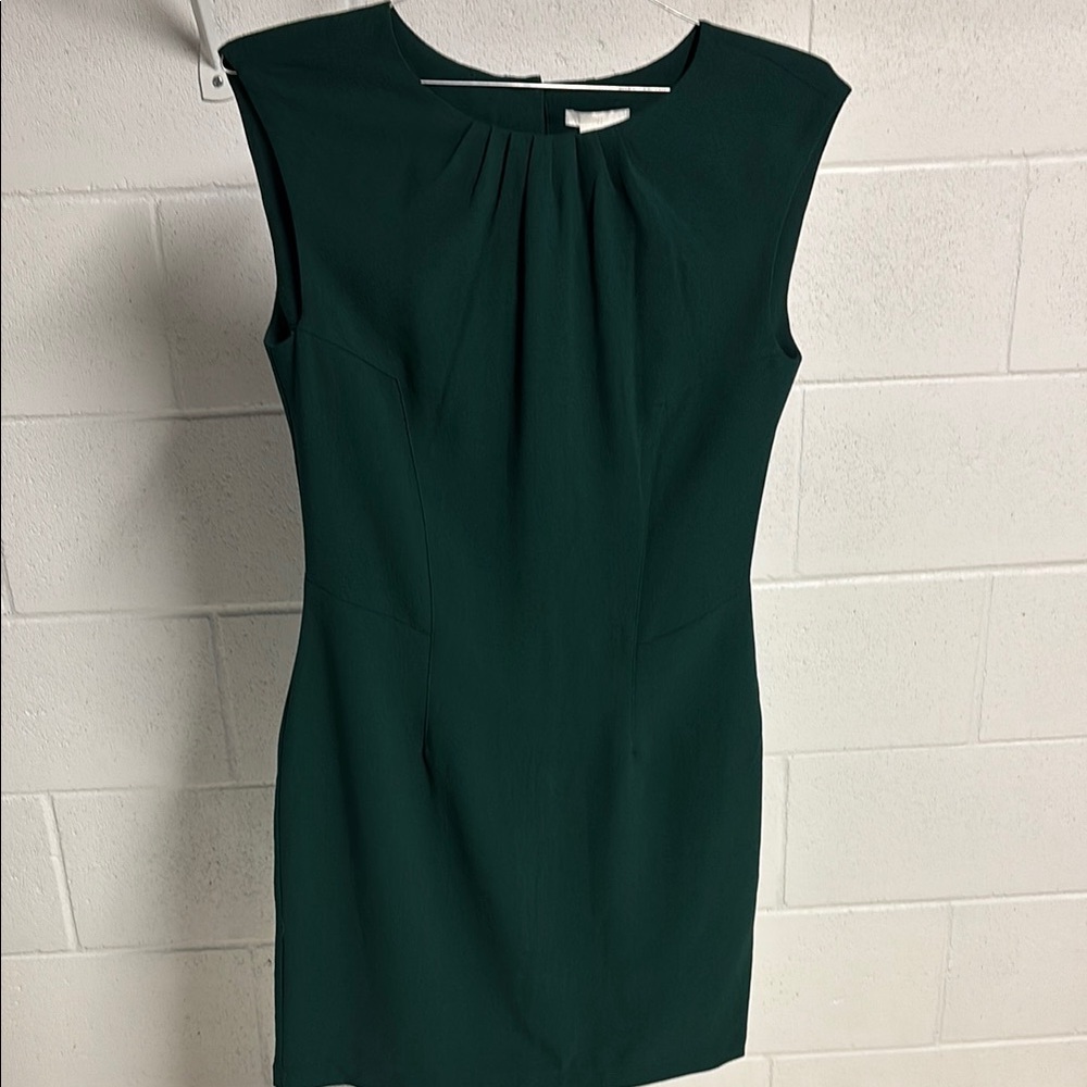 H&M Dark Green Mini Sheath Dress